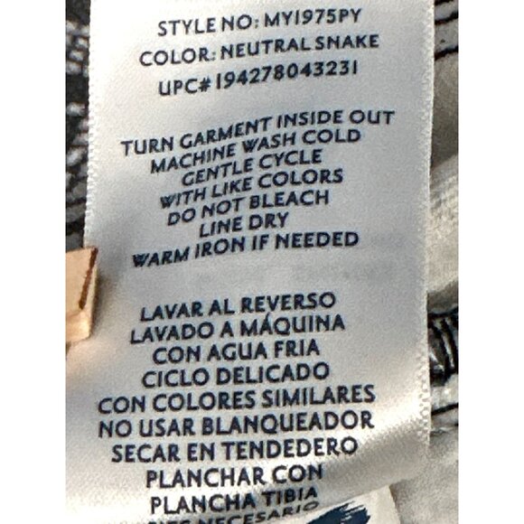 Seven7 Tummyless High Rise Skinny Jeans Black White Snakeskin Print Stretch Sz 6 - Picture 9 of 13